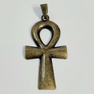 Large Bronze Ankh Egypt Key Of Life Necklace Pendant